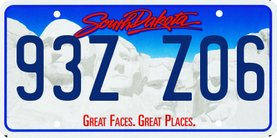 SD license plate 93ZZ06