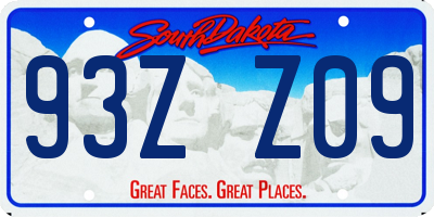 SD license plate 93ZZ09