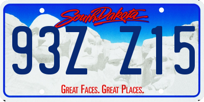 SD license plate 93ZZ15