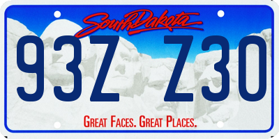 SD license plate 93ZZ30