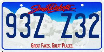 SD license plate 93ZZ32