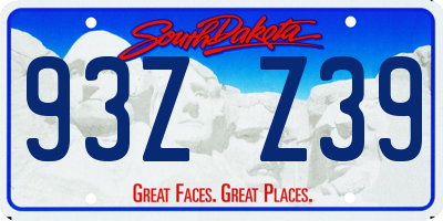 SD license plate 93ZZ39