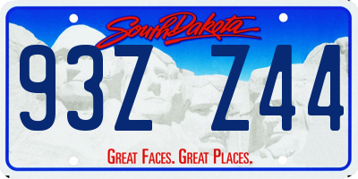 SD license plate 93ZZ44
