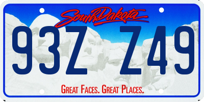 SD license plate 93ZZ49