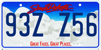 SD license plate 93ZZ56