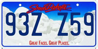 SD license plate 93ZZ59