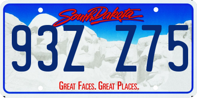 SD license plate 93ZZ75
