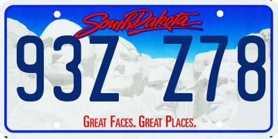 SD license plate 93ZZ78