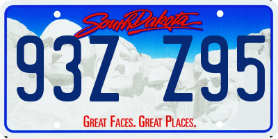 SD license plate 93ZZ95