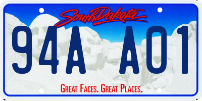 SD license plate 94AA01