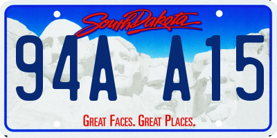 SD license plate 94AA15