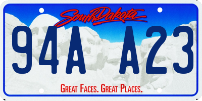 SD license plate 94AA23