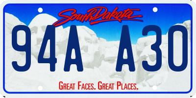 SD license plate 94AA30