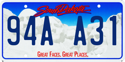 SD license plate 94AA31