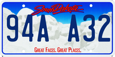 SD license plate 94AA32