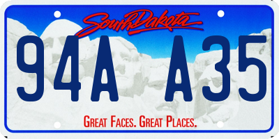 SD license plate 94AA35