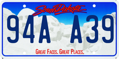 SD license plate 94AA39