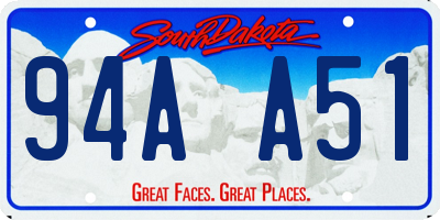 SD license plate 94AA51