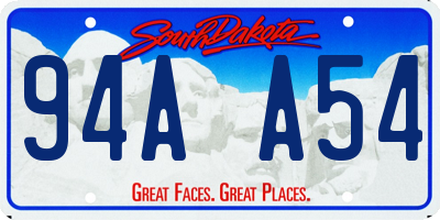 SD license plate 94AA54