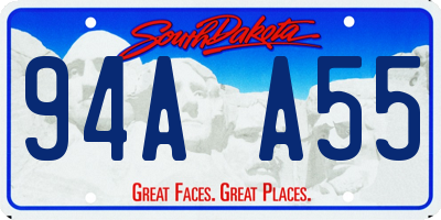SD license plate 94AA55