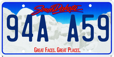SD license plate 94AA59