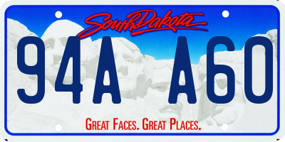 SD license plate 94AA60