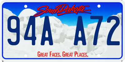 SD license plate 94AA72