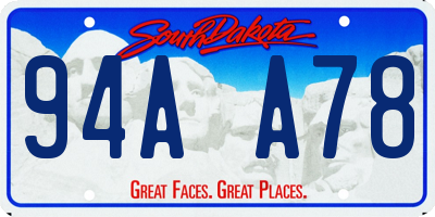 SD license plate 94AA78