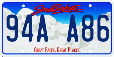 SD license plate 94AA86