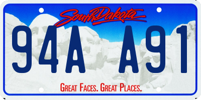 SD license plate 94AA91