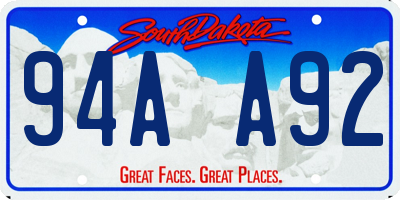 SD license plate 94AA92