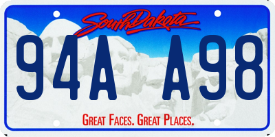 SD license plate 94AA98