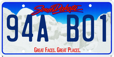 SD license plate 94AB01