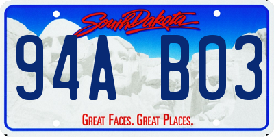 SD license plate 94AB03