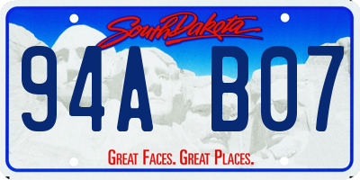 SD license plate 94AB07
