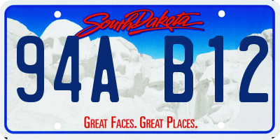 SD license plate 94AB12