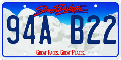 SD license plate 94AB22