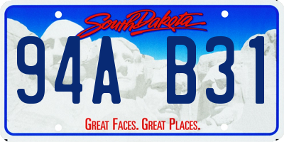 SD license plate 94AB31