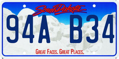 SD license plate 94AB34