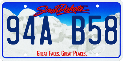 SD license plate 94AB58