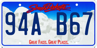SD license plate 94AB67