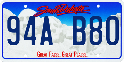 SD license plate 94AB80