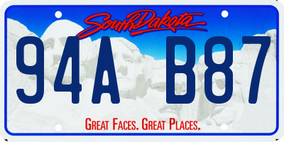 SD license plate 94AB87