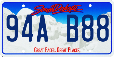 SD license plate 94AB88