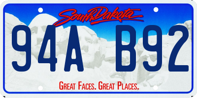 SD license plate 94AB92