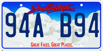 SD license plate 94AB94