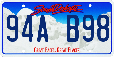 SD license plate 94AB98