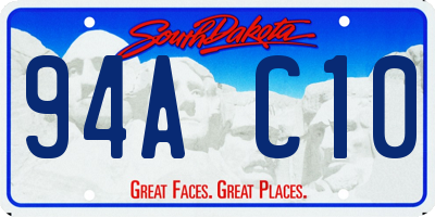 SD license plate 94AC10