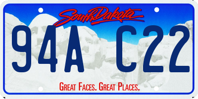 SD license plate 94AC22