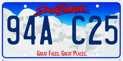 SD license plate 94AC25